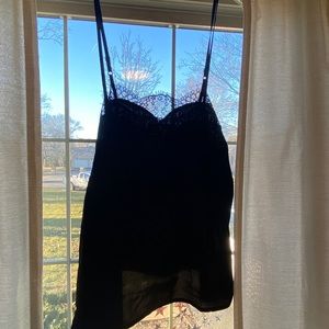 Lulus Black Silk Lace Tank